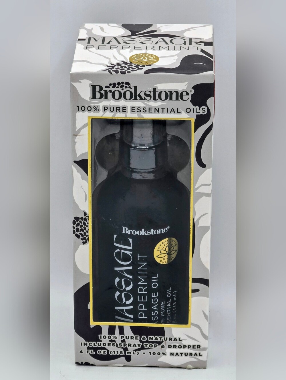 Brookstone 100% Pure Essential Peppermint Massage Oil-4floz
